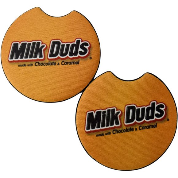 Car Coasters Milk Duds Chocolate Caramel Candy Snack Junk Food Set of 2 Neoprene - Picture 2 of 9